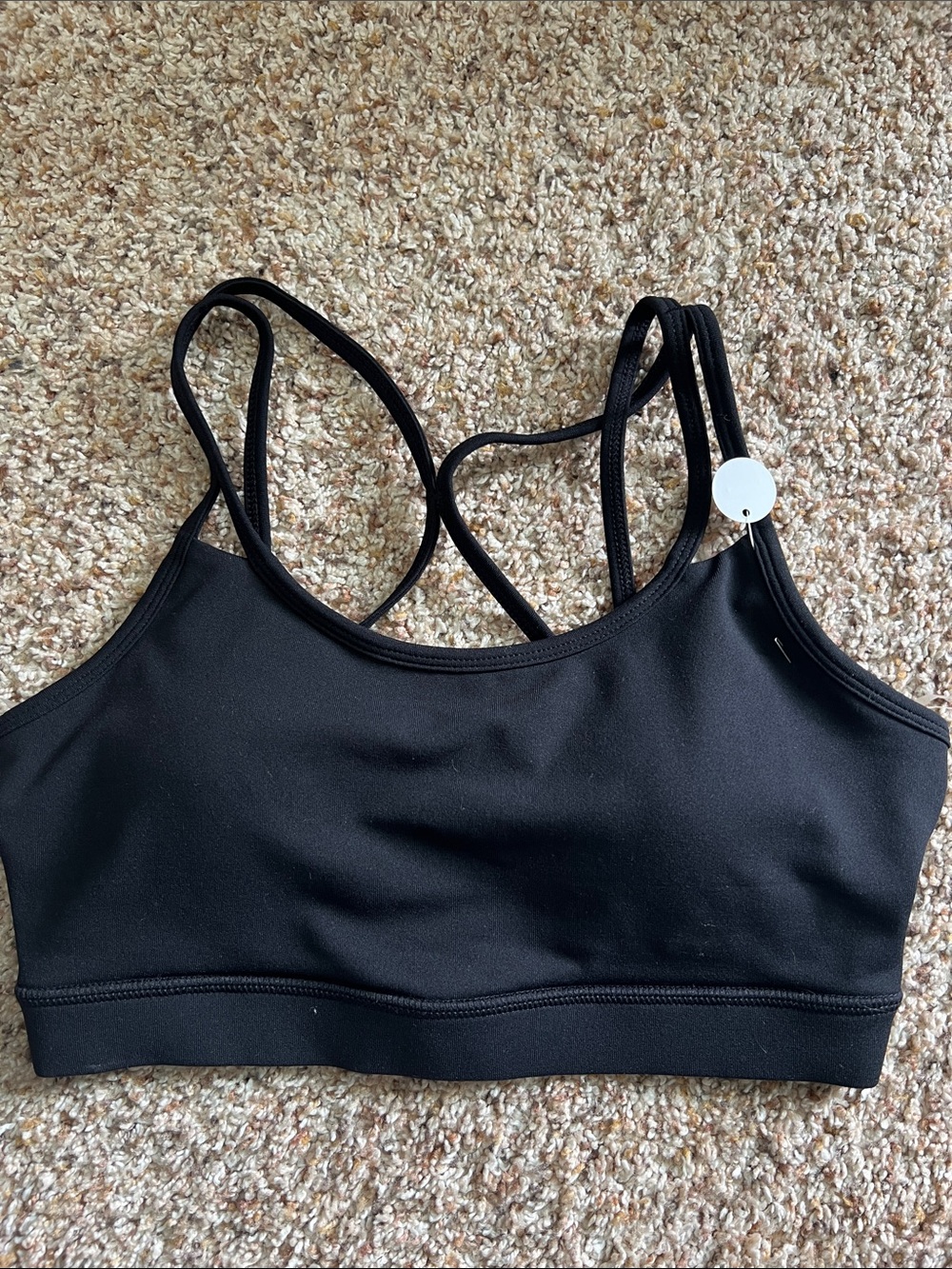 GAIAM Black Strappy Cross-Back Sports Bra